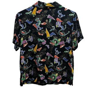 Carole Little Vintage Blouse Button Down Artsy Print size 10